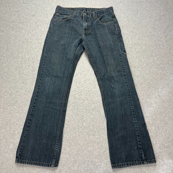 Levis Jeans Mens 29x28 Blue 527 Bootcut Cowboy Western Denim Distress (Tag 30x30 - Picture 1 of 10